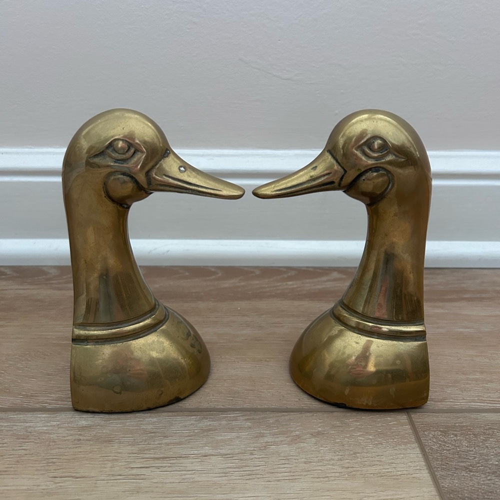 Vintage Brass Duck Bookends - Picture 2 of 4